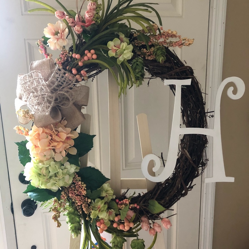 Handcrafted Monogram Wreath. Custom made to order!